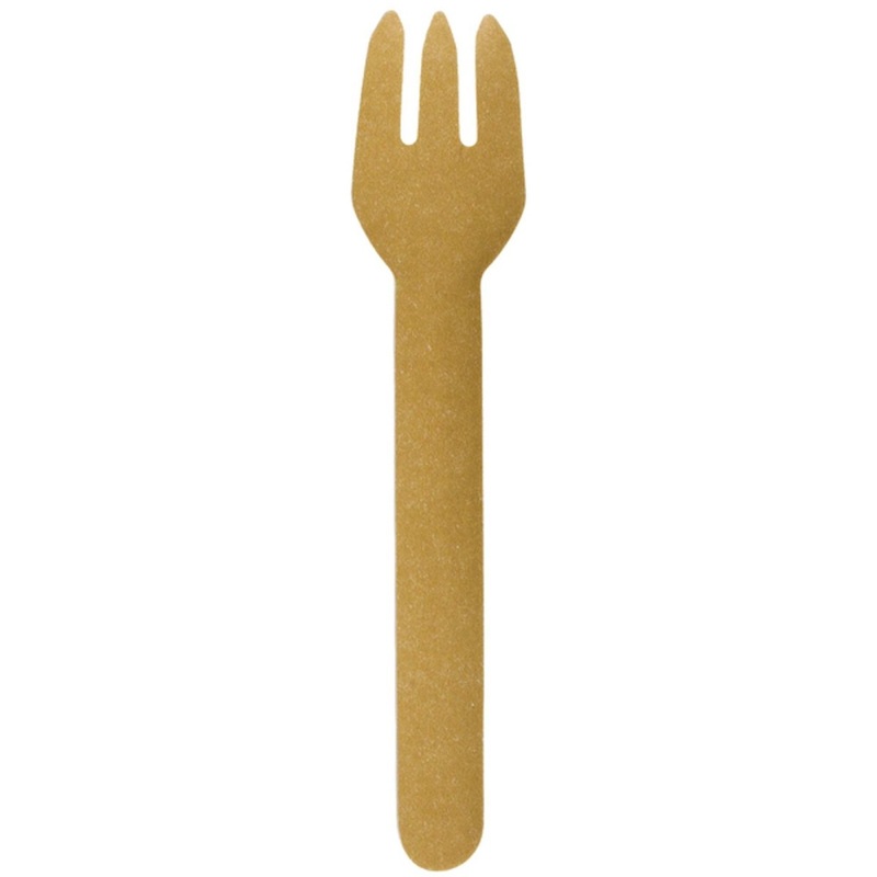 Gold ECO Paper Forks, 10 Count
