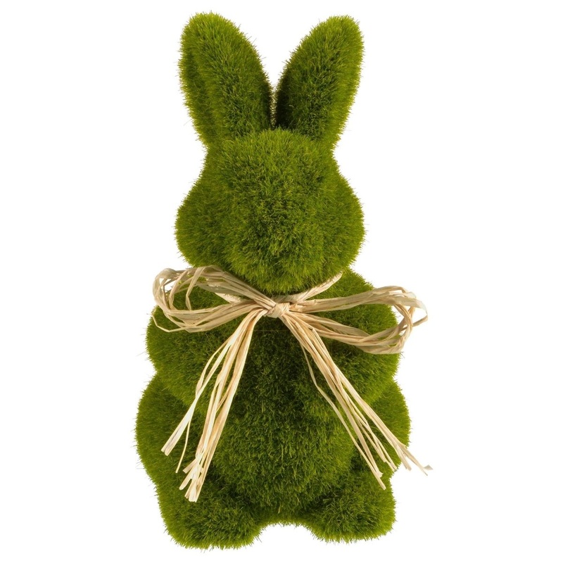 Green Moss Standing Easter Bunny Decoration