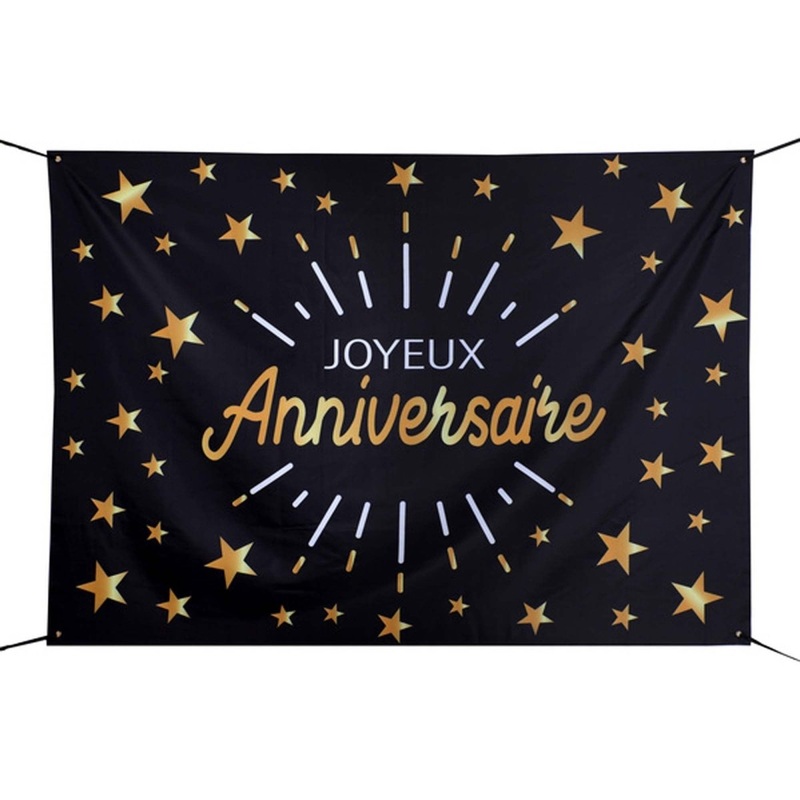 "Joyeux Anniversaire" Gold Scene Setter, 1 Count