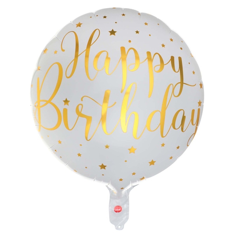 Starry Golden Age Happy Birthday Foil Balloon, 18 Inches, 1 Count
