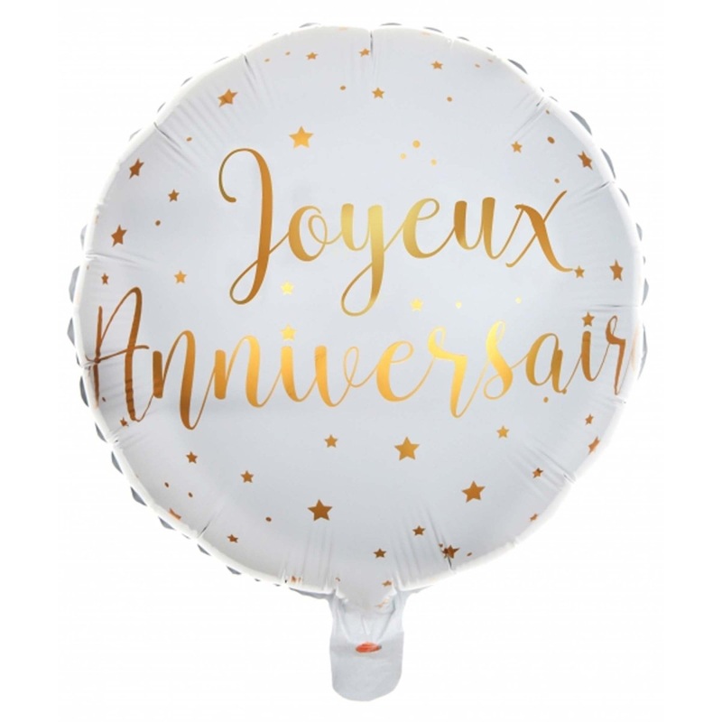 Starry Golden Age "Joyeux Anniversaires" Foil Balloon, 18 Inches, 1 Count
