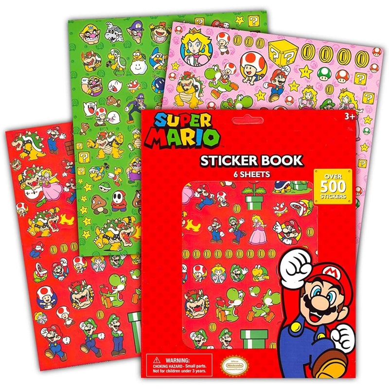 Super Mario bros. Sticker Sheets, 6 Count
