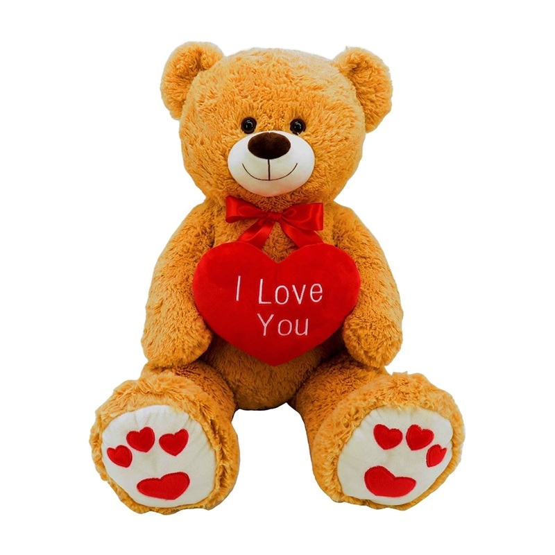 Valentine's Day Giant Teddy Bear Plush, Brown, 36 Inches, 1 Count