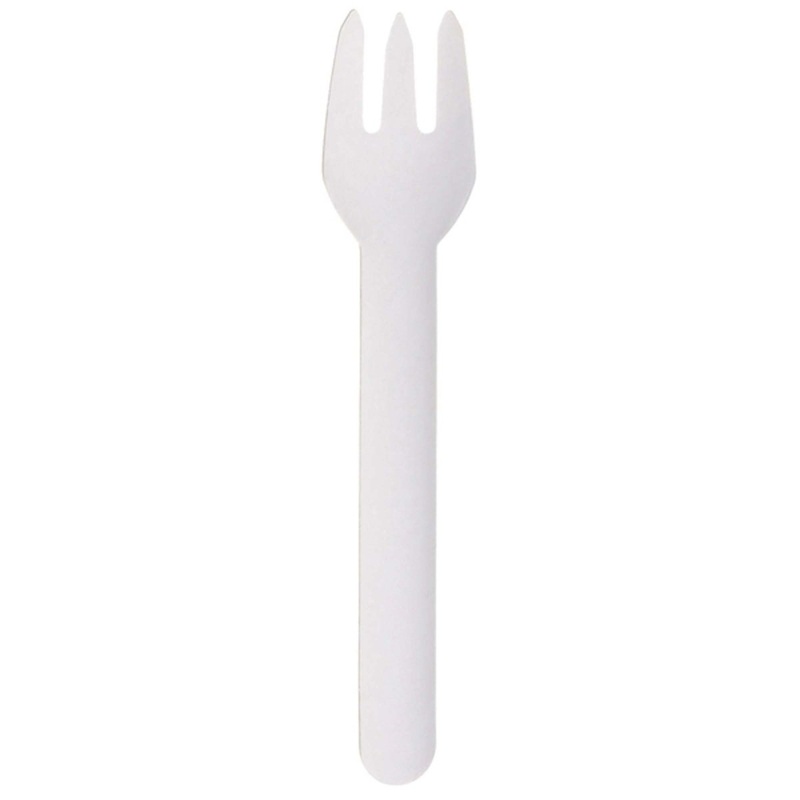 White ECO Paper Forks, 10 Count