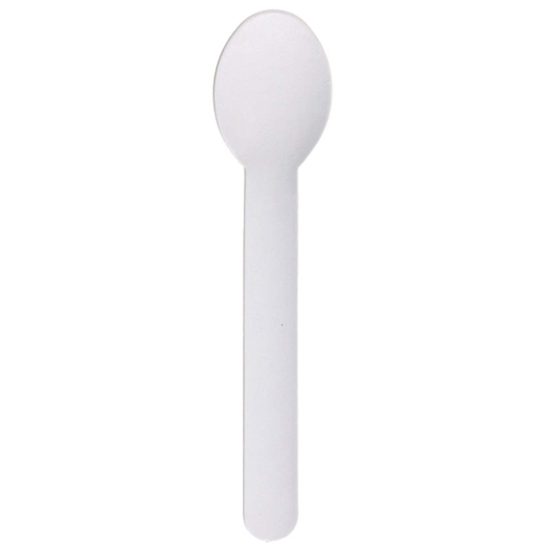 White ECO Paper Spoons, 10 Count