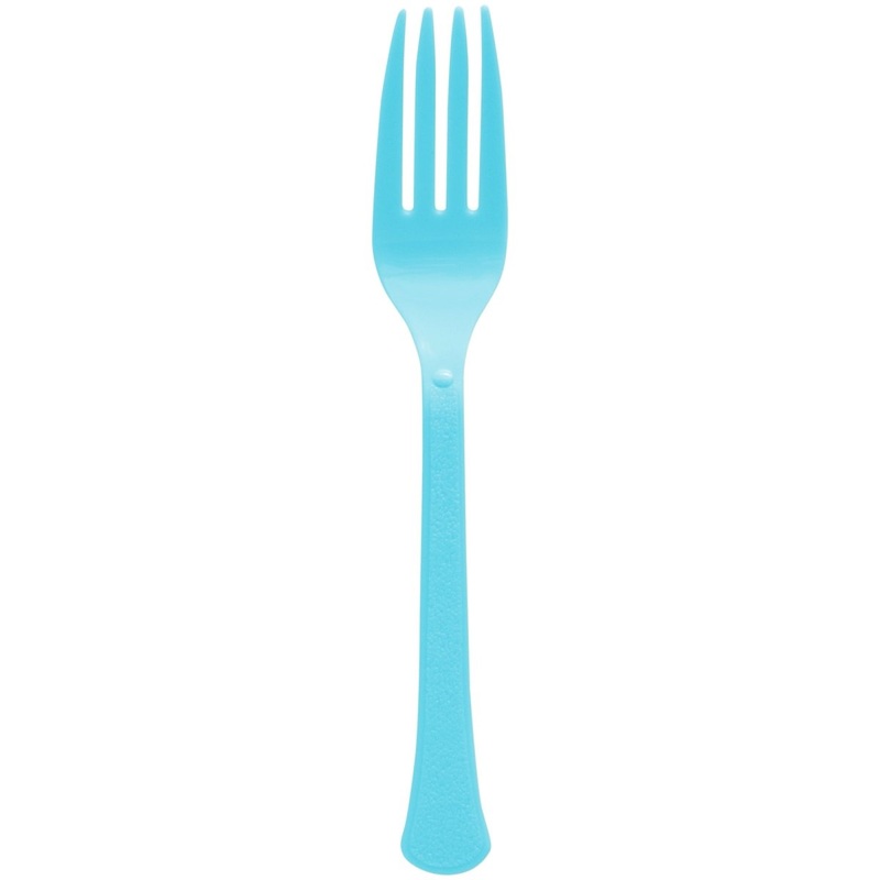 Caribbean Blue Plastic Forks, 20 Count