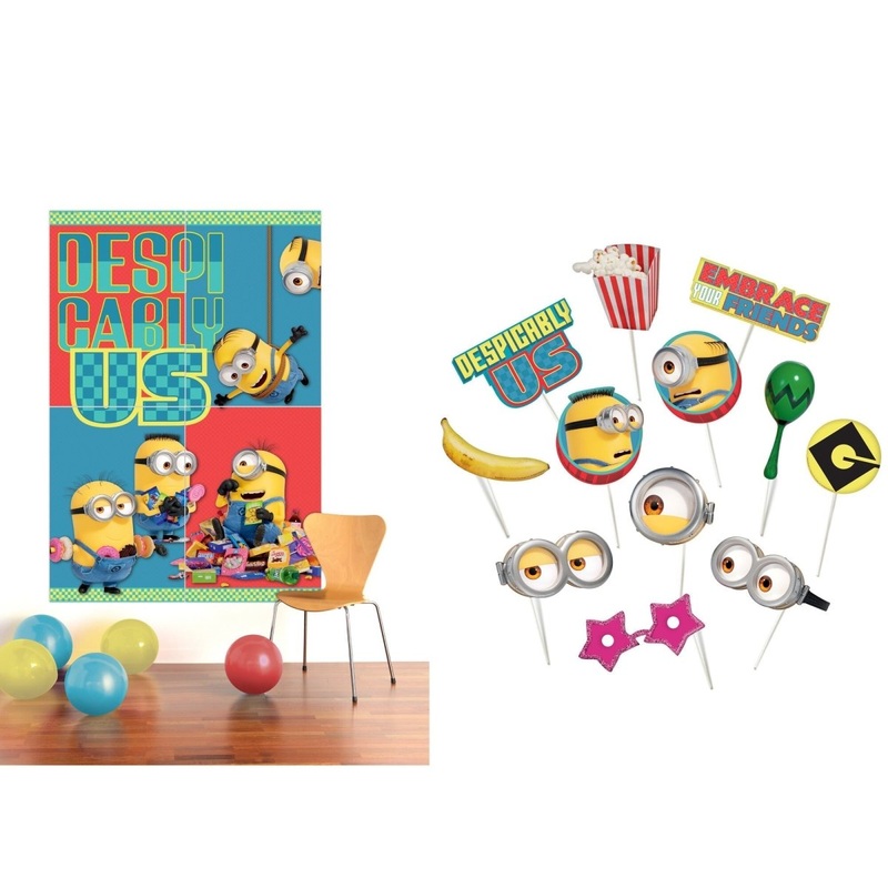 Despicable Me 4 Birthday Scene Setter with 12 Props, 1 Count