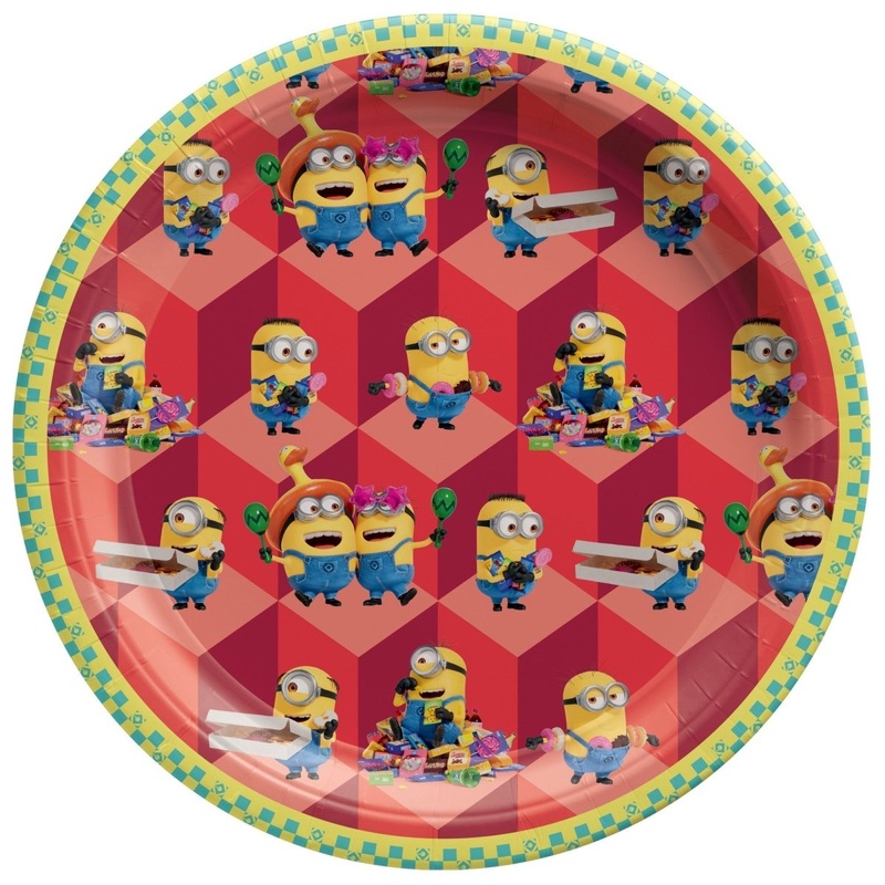 Despicable Me 4 Birthday Small Round Dessert Paper Plates, 7 Inches, 8 Count