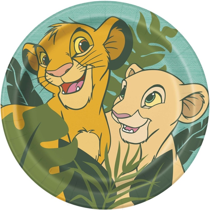 Disney Lion King Birthday Large Round Lunch Paper Plates, 9 Inches, 8 Count