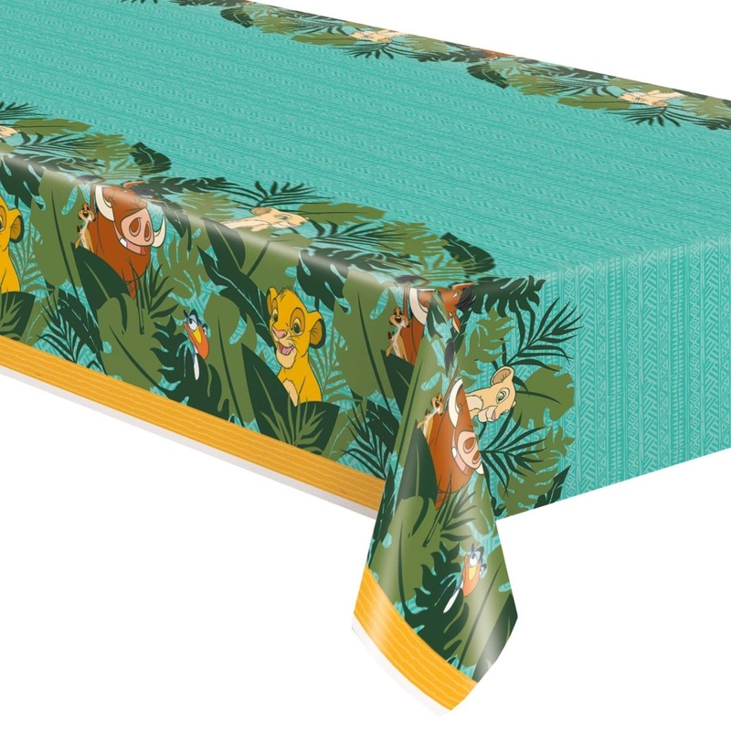 Disney Lion King Birthday Rectangular Plastic Table Cover, 54 x 84 Inches, 1 Count