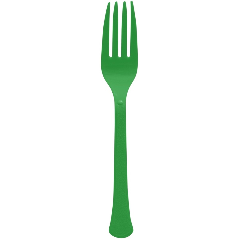 Festive Green Plastic Forks, 20 Count