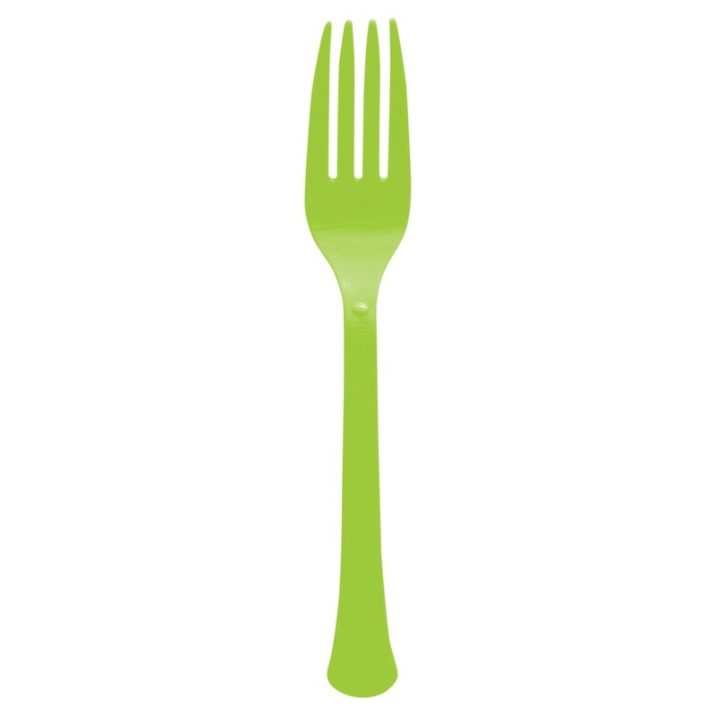 Kiwi Green Plastic Forks, 20 Count