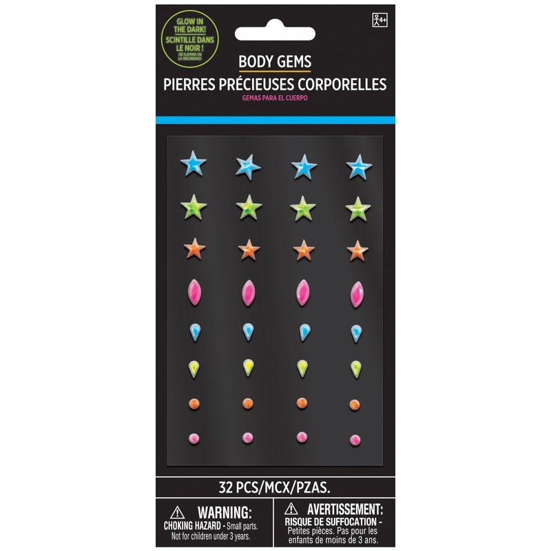 Let's Glow Crazy Body Gems, 32 Count