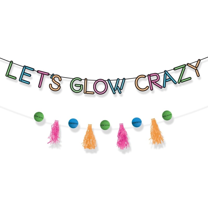 Let's Glow Crazy Jumbo Letter Paper Banner Kit, 2 Count