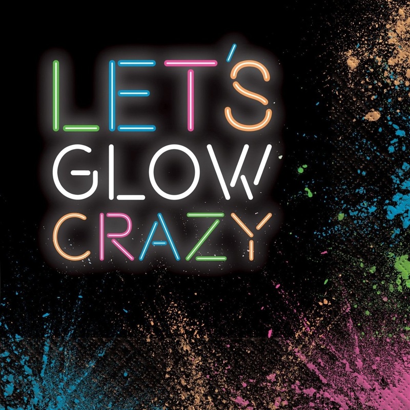 Let's Glow Crazy Large Lunch Napkins, 16 Count