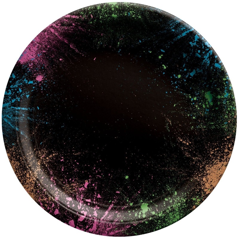 Let's Glow Crazy Small Round Dessert Paper Plates, 7 Inches, 8 Count