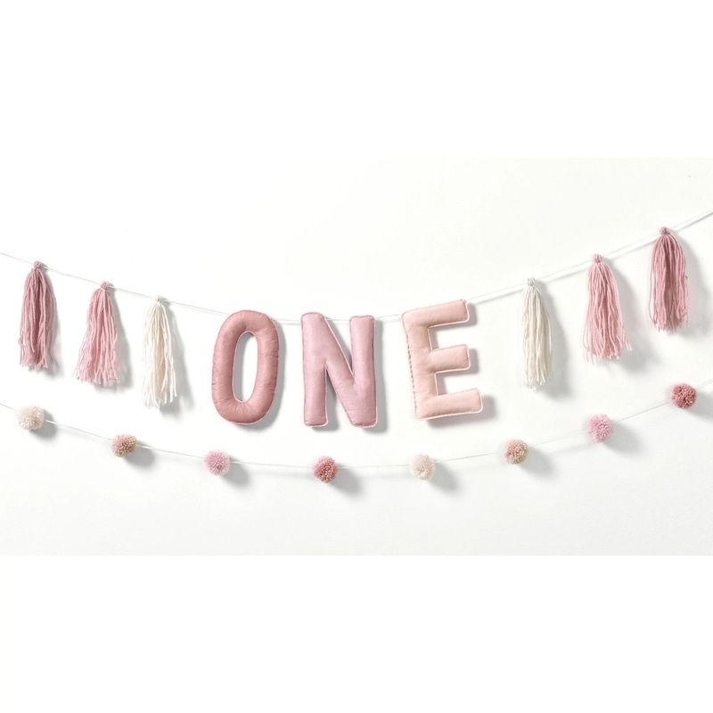 Little Miss Birthday Pom Pom Banner Kit, 2 Count
