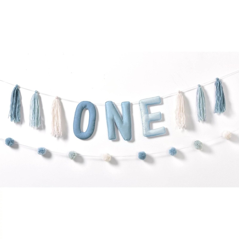 Little Mister Birthday Pom Pom Banner Kit, 2 Count