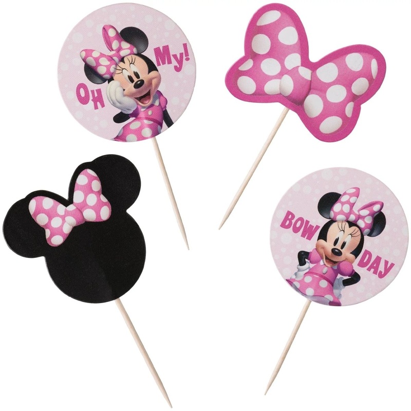 Minnie Mouse Forever Birthday Cupcake Picks, 24 Count