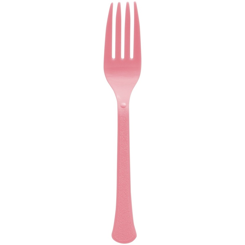 New Pink Plastic Forks, 20 Count