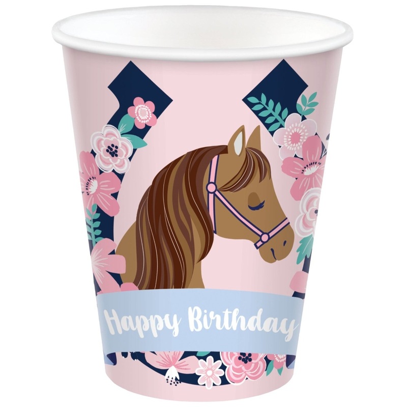 Saddle Up Birthday Paper Cups , 9 oz, 8 Count