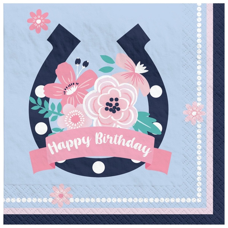 Saddle Up Birthday Small Beverage Napkins, 16 Count