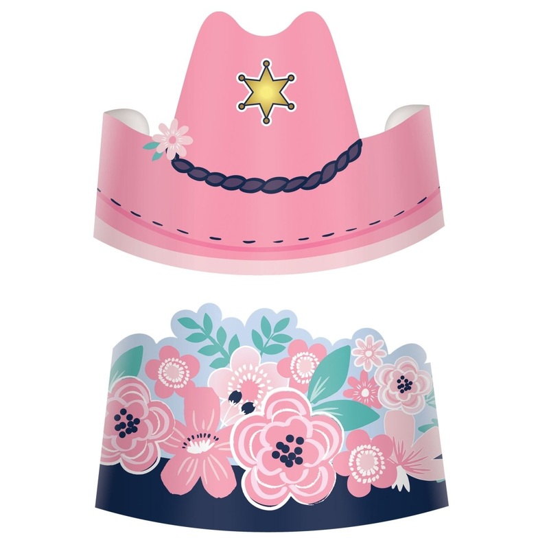 Saddle Up Paper Crowns, 8 Count