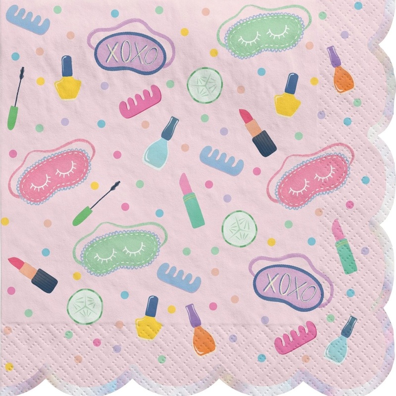 Spa Party Large Lunch Napkins, 16 Count