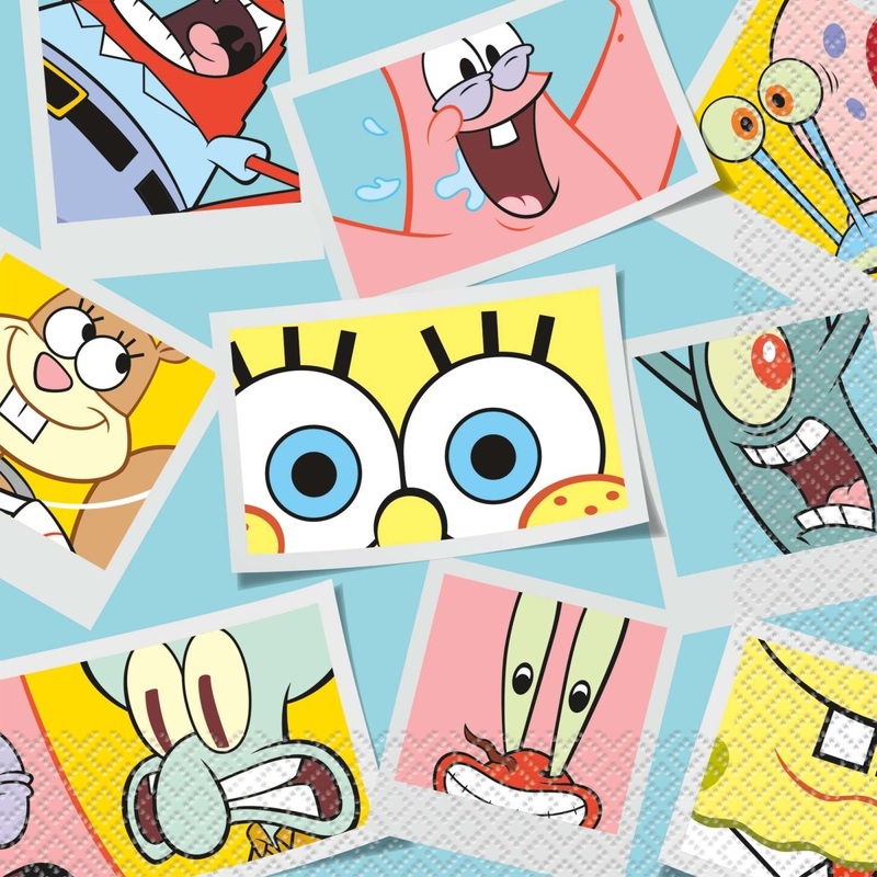SpongeBob SquarePants Lunch Paper Napkin, 9 Inches, 16 Count