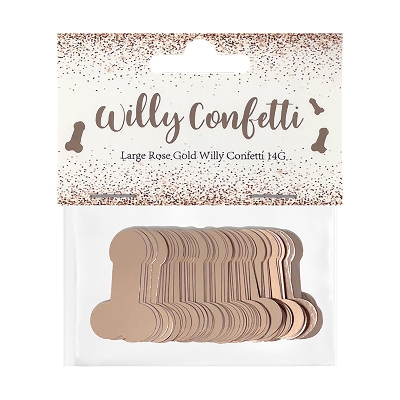 Bachelotette Party Large Rose Gold Willy Confetti, 1 Count
