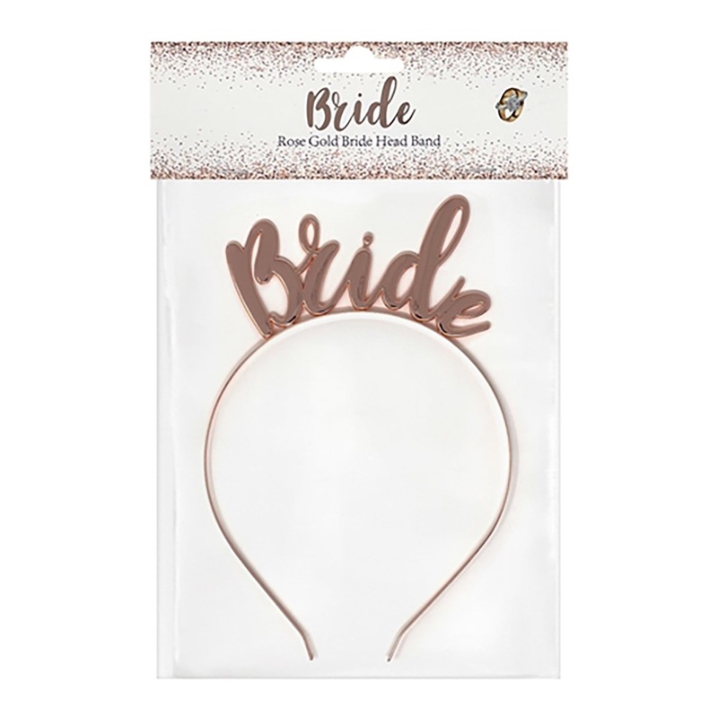 Bachelotette Party Rose Gold Bride Headband, 1 Count