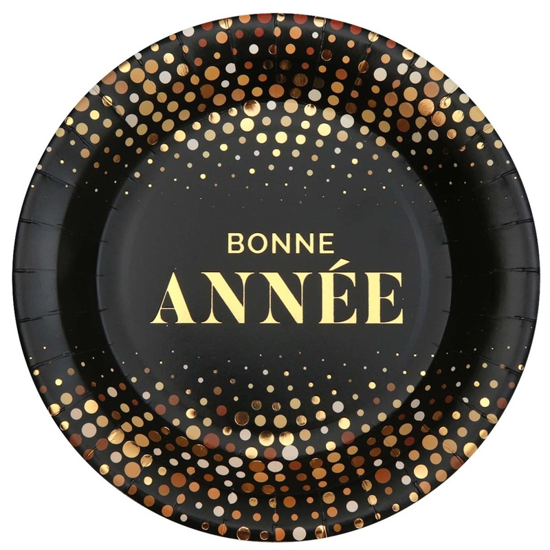 "Bonne Anne" Large Round Lunch Paper Plates, 9 Inches, 10 Count