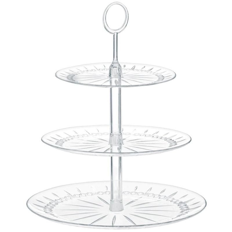 Clear 3 Tiers Plastic Cupcake Stand, 1 Count