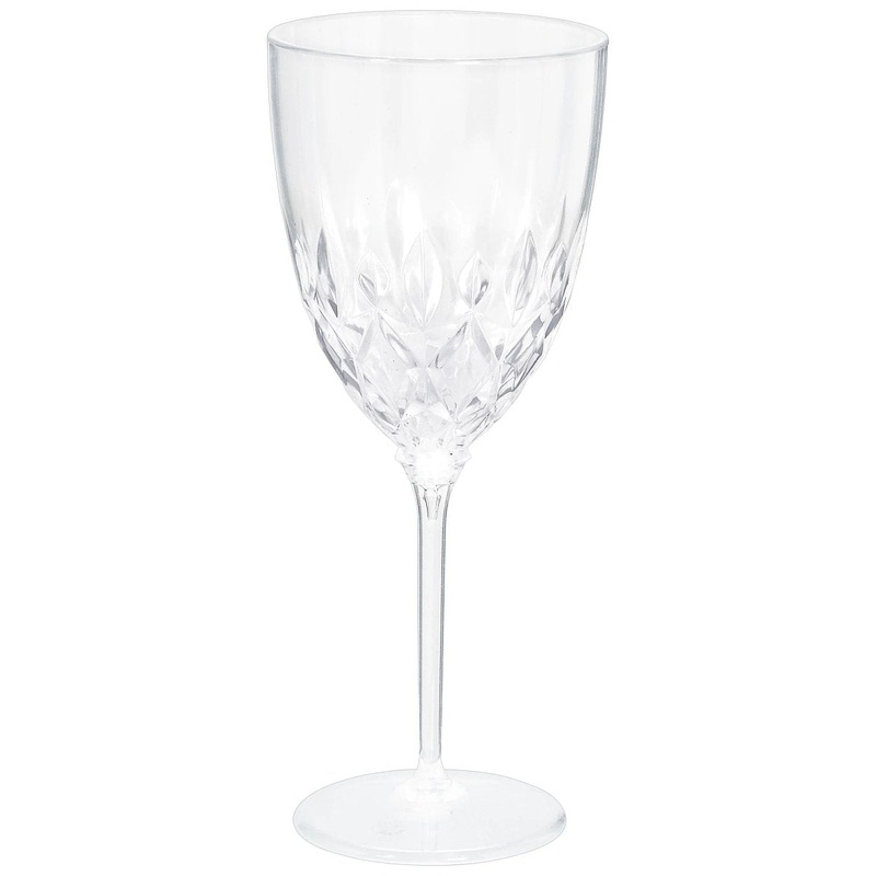 Clear Premium Crystal Look PET Plastic Wine Goblet, 20 Count