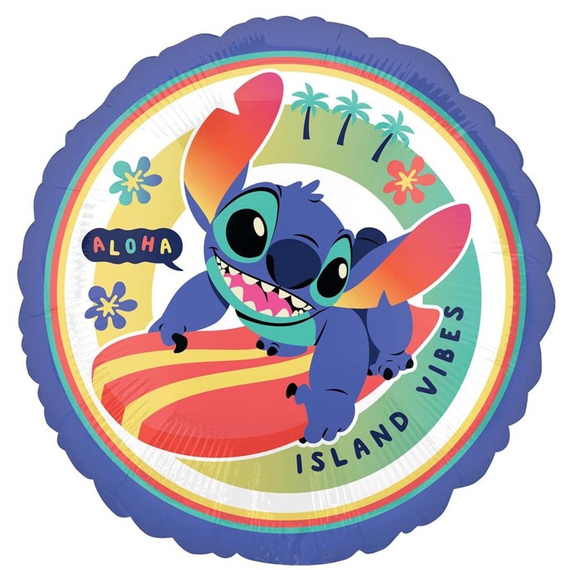 Disney Stitch Birthday Round Foil Balloon, 18 Inches, 1 Count