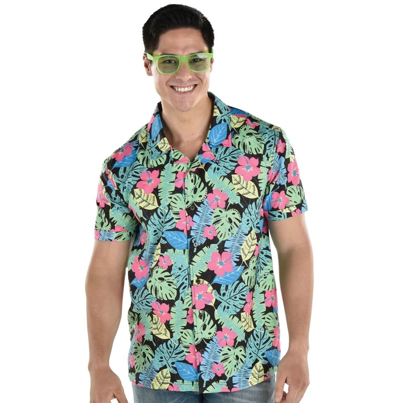Hawaiian Glow in the Dark Shirt for Adults, 1 Count S/M