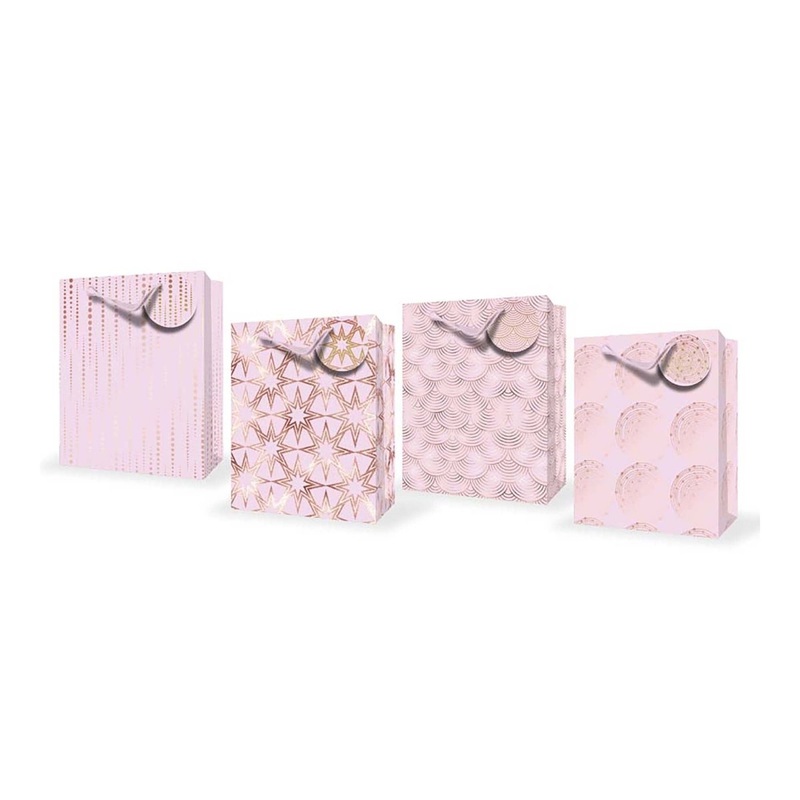 Large Rose Gold Gift Bag, Assortment, 1 Count