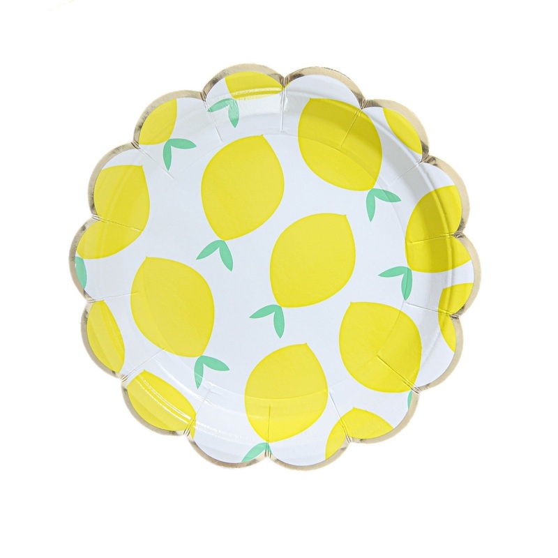 Lemoncello Small Dessert Paper Plates, 7 Inches, 8 Count