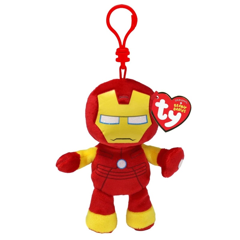Marvel TY Beanie Boos Plush with Clip, Iron Man, 5 Inches, 1 Count