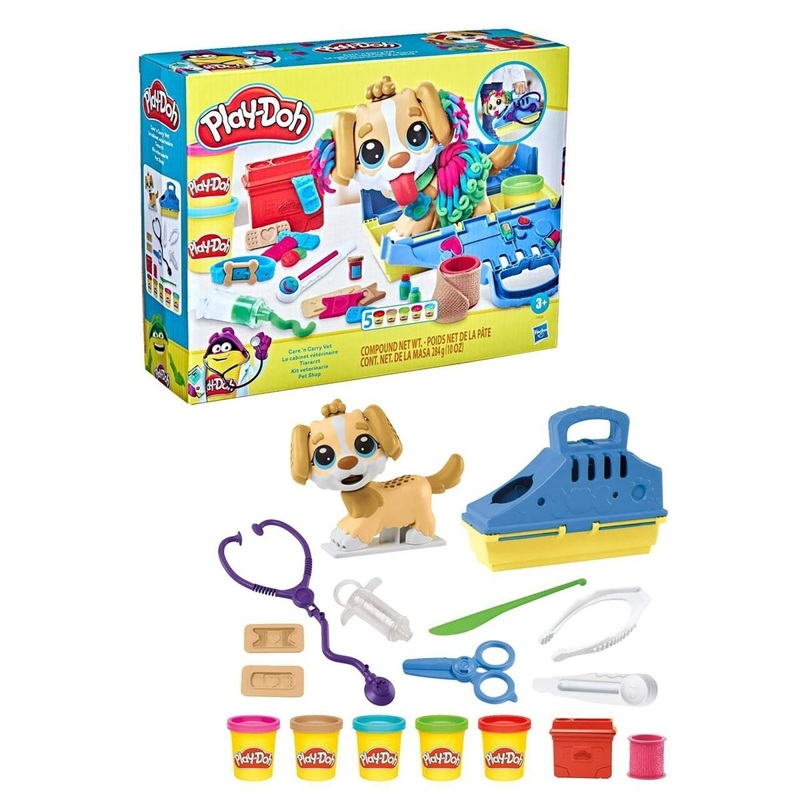 Play-Doh Care 'n Carry Vet Playset with Toy Dog, 1 Count