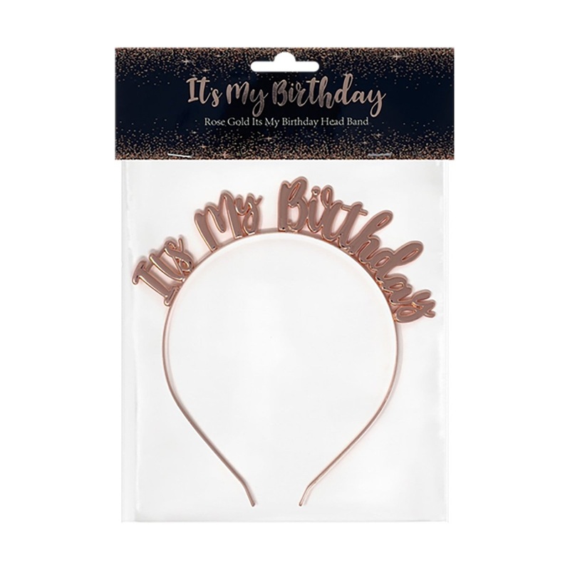 Rose Gold It's My Birthday Headband, 1 Count