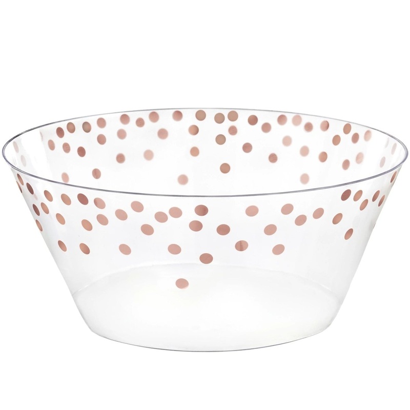 Rose Gold PET Plastic Large Serving Bowl, 10 Inches, 1 Count