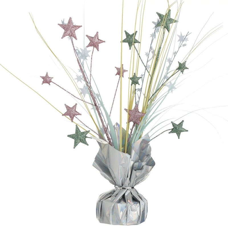 Spray Centerpiece with Stars, Pastel, 12 Inches, 1 Count
