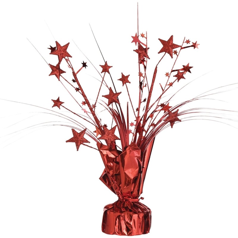 Spray Centerpiece with Stars, Red, 12 Inches, 1 Count