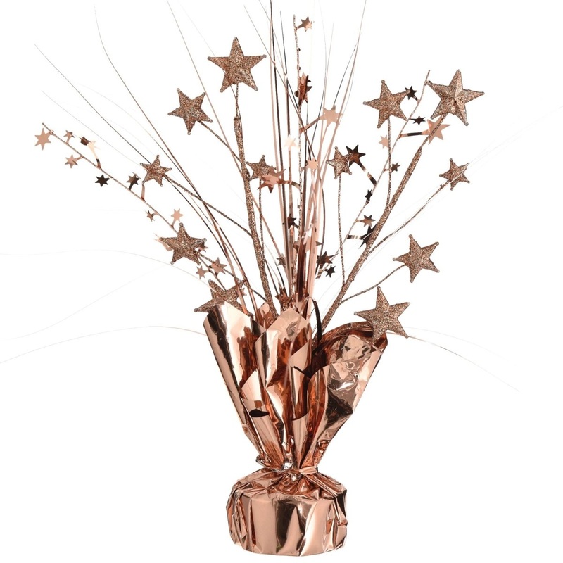 Spray Centerpiece with Stars, Rose Gold, 12 Inches, 1 Count