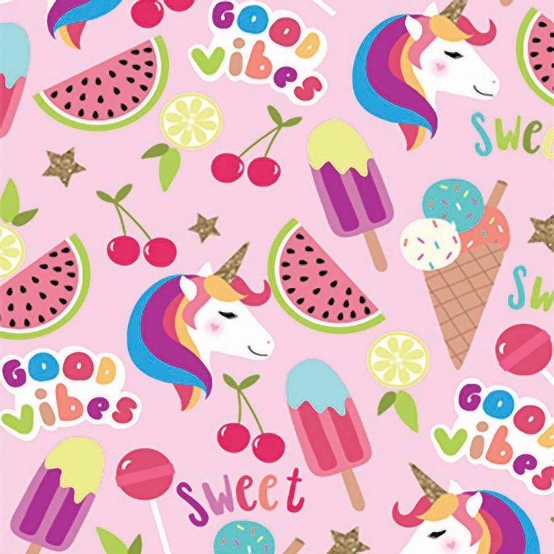 Unicorns Gift Wrap Roll, 30 x 72 Inches, 1 Count