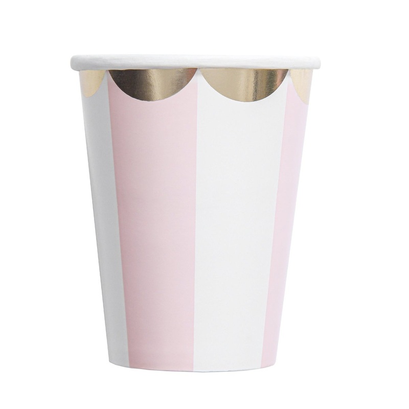 Candy Land Paper Cups, Light Pink, 9 oz, 8 Count