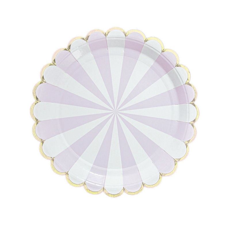 Candy Land Small Dessert Paper Plates, Lavender, 7 Inches, 8 Count