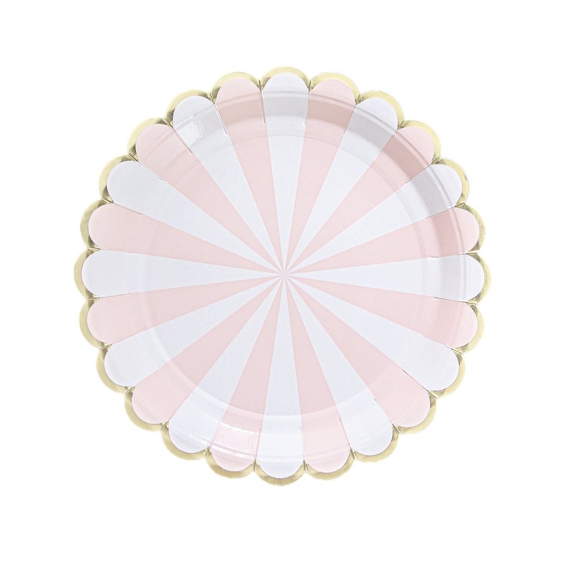 Candy Land Small Dessert Paper Plates, Light Pink, 7 Inches, 8 Count