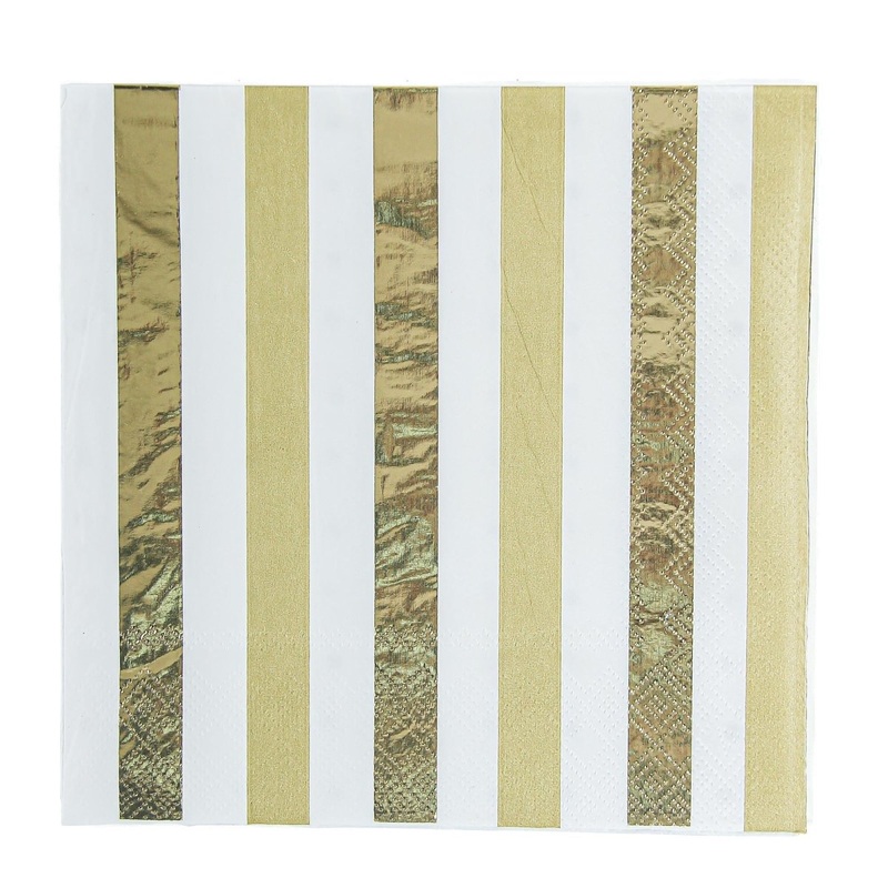 Chrome Gold Large Lunch Napkins, 16 Count